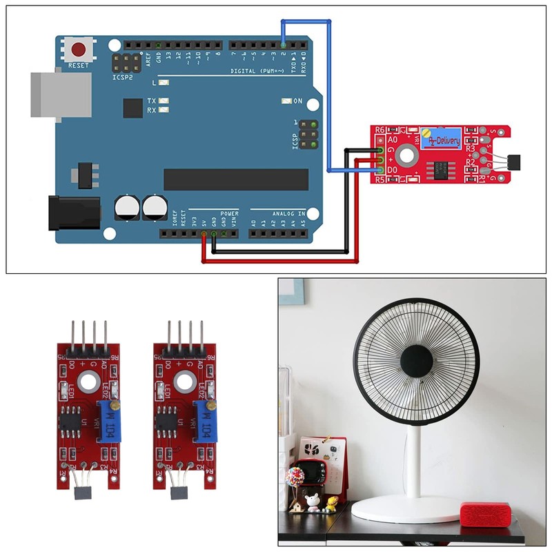 eMagTech 5PCS KY-024 Linear Magnetic Hall Effect Sensor Module Compatible