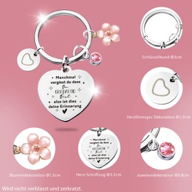 Sugeru Keyring with engraving - courage gift | gift best friend birthday | lucky charm | farewell gift | motivational gifts | for colleague children, Heart