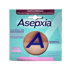 ASEPXIA Maquillaje en Polvo Tono Natural, Acabado Mate, absorbe y controla grasa, unifica el tono de piel, con FPS 20, Para piel mixta con imperfeccio
