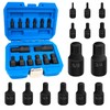 JEUCLEL 14Pcs Impact Grade Allen Bit Socket Set, SAE Hex