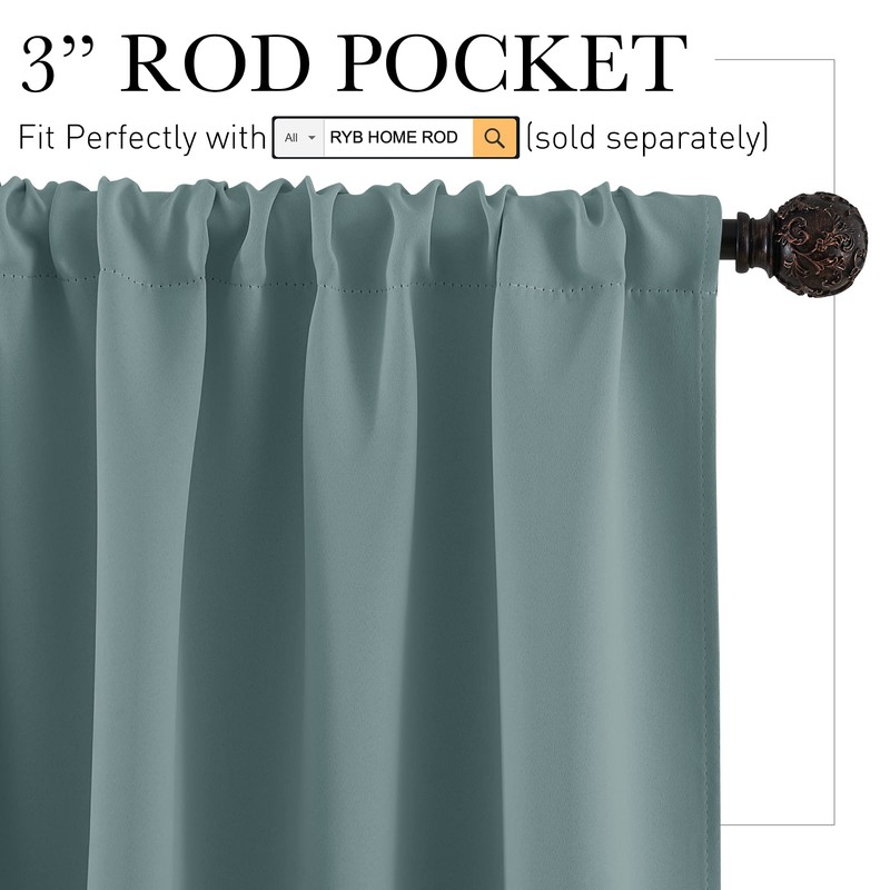 RYB HOME RV Camper Door Window Curtains -Blackout Privacy Curtains
