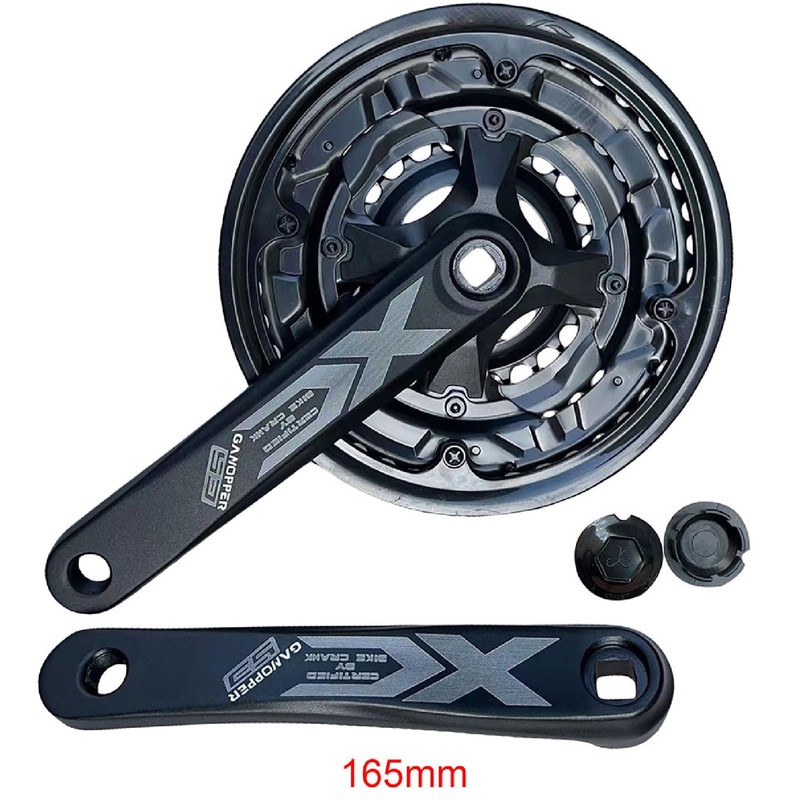 GANOPPER Mountain Bike Crankset 42/34/24T 165mm 42T 24 Speed 8S
