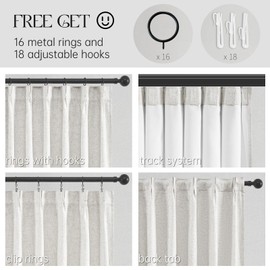 Topfinel Extral Wide Curtains, Pinch Pleated 100% Blackout Linen Luxury Drapery with Hooks for Patio Sliding Door Large Window Living Room Track System, 72" Wx102 L 2 Panel