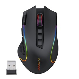 eElement 2.4G Wireless Gaming Mouse with RGB Backlight 9 Programmable Buttons Macro Recording Side Buttons DPI Adjustable Wireless and Wired Mouse Mouse for Pro Gamer