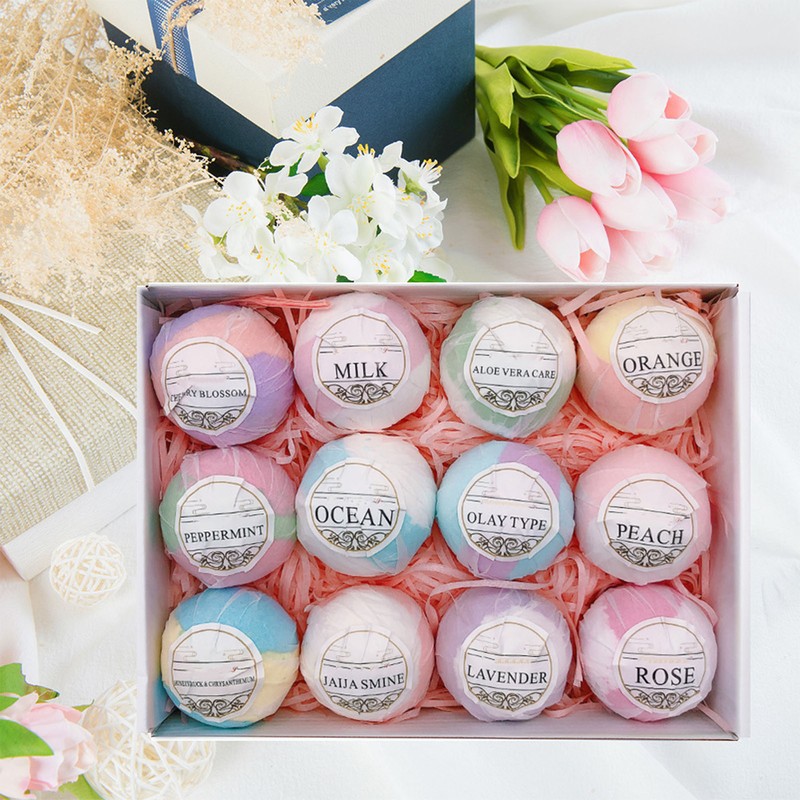 12 Pcs Bubble Bath Ball Set Moisturizing Rich Foaming Pleasant