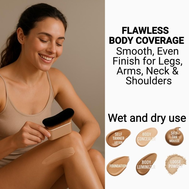 GOERTI Bronze Tan Tanning Body Makeup Brush - Kabuki Brush