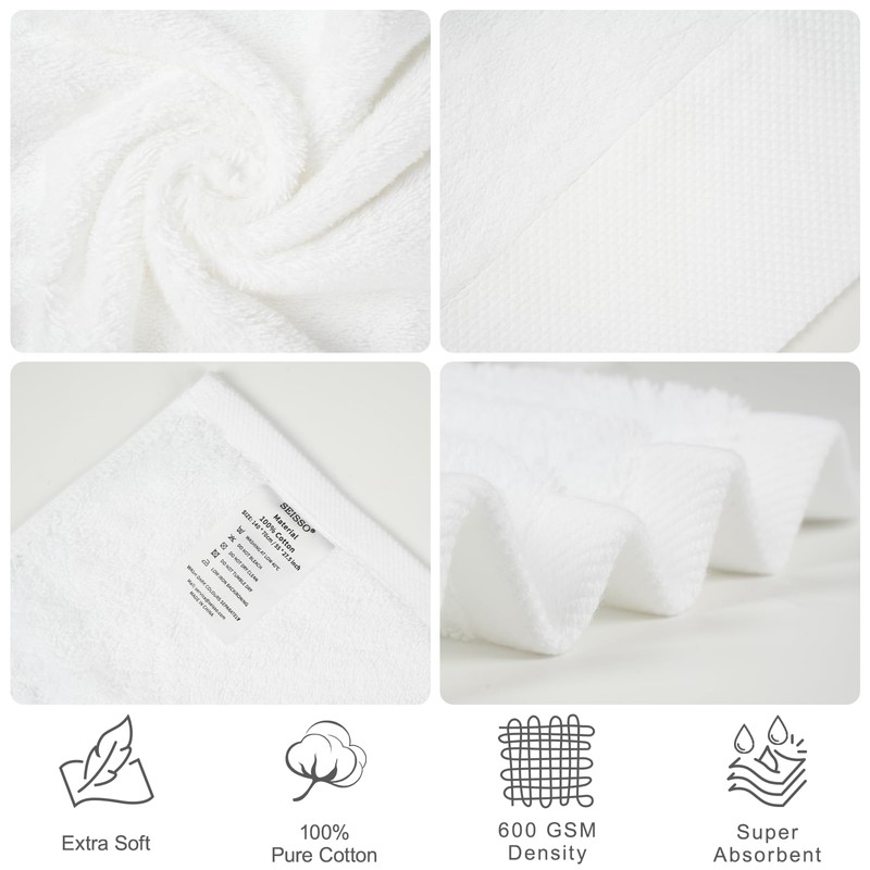 SEISSO Cotton Bath Towels 140 x 70 cm, Bath Towels,