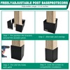VoTwoofv Post Base Protectors,Heavy Duty Steel Adjustable (Range 3.3-6 in)