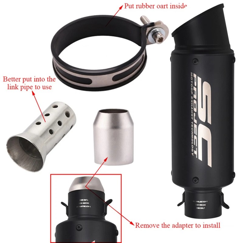 Unbranded Modified Exhaust Mid Pipe Black Muffler Slip for DUKE