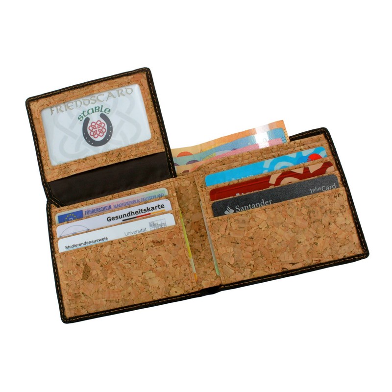 retrostiel Cork Wallet, Cork Purse, black, Without coin compartment