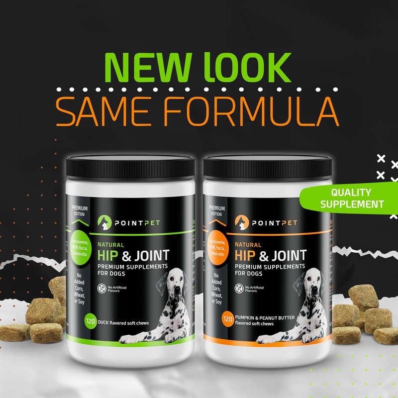 PointPet Glucosamine for Dogs - Hip & Joint Supplement Peanut
