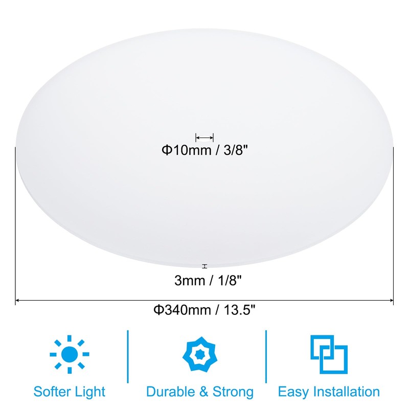 PATIKIL Lampshade Diffuser, 13.5" Diameter with 3/8" Center Hole Round