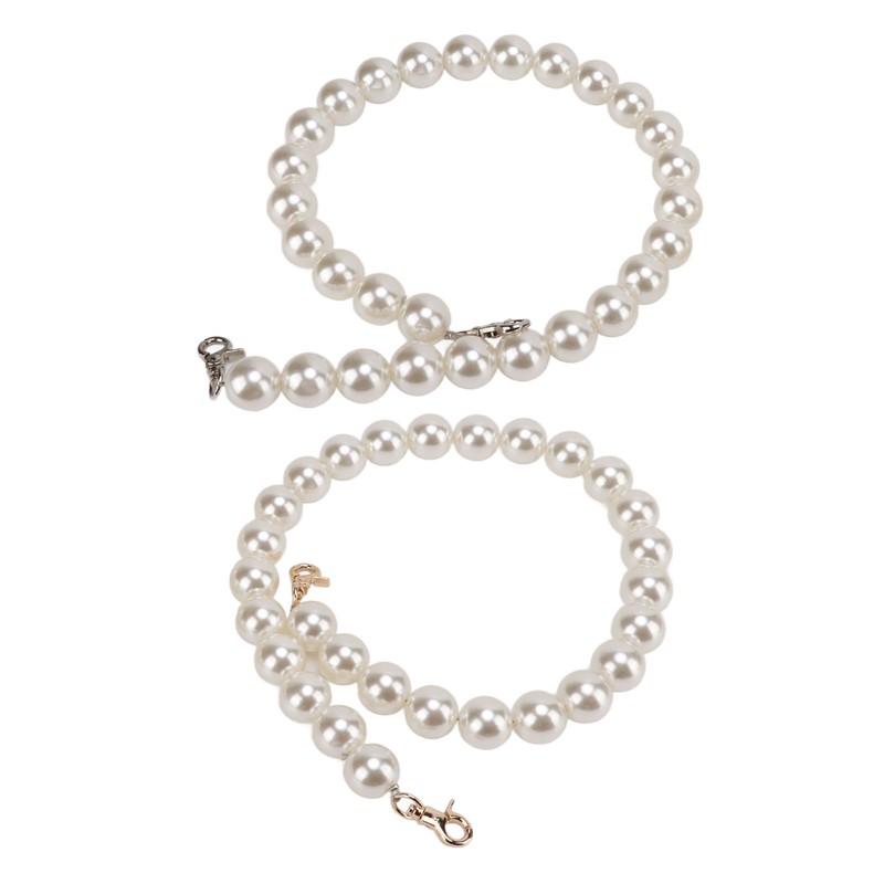 2Pcs Pearl Bead Bag Chain 60cm Workmanship Easily Install Detachable