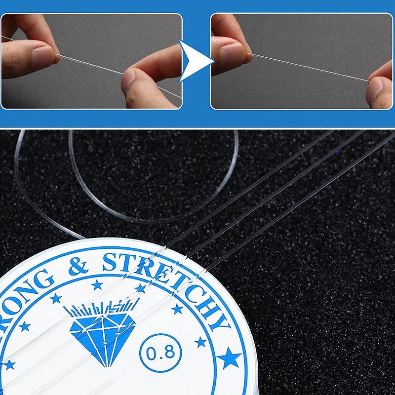Elastic String for Bracelets，Premium Elastic Stretch Thread - 4 Rolls