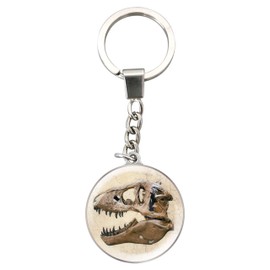 Magnidome Deluxebase Keyring - Crystal Glass Key Ring Charm. Domed Cat Picture Keyring with a Stainless Steel Chain, T-rex