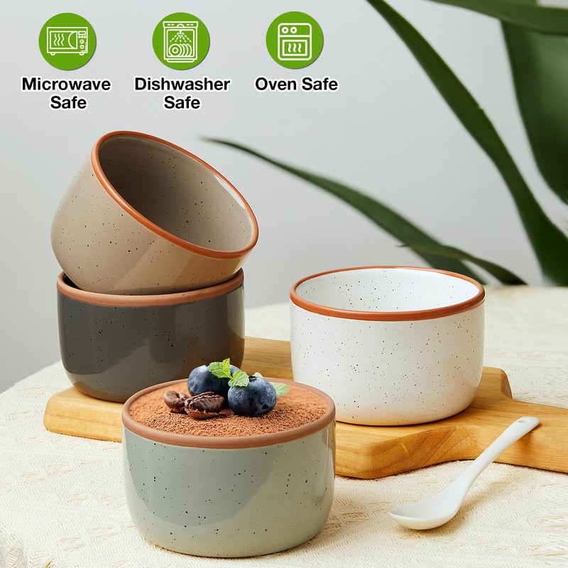 Morandi Color Ramekins Set of 6, 6 oz Creme Brulee