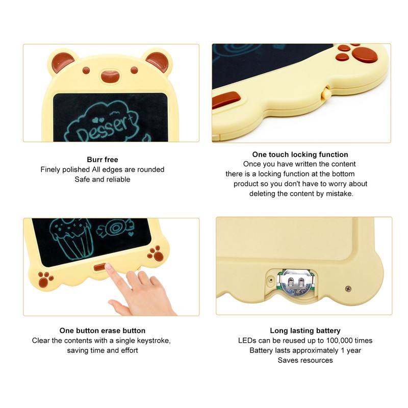 Kids Doodle Board Multipurpose Early Eaducation Erasable LCD Writing Pad