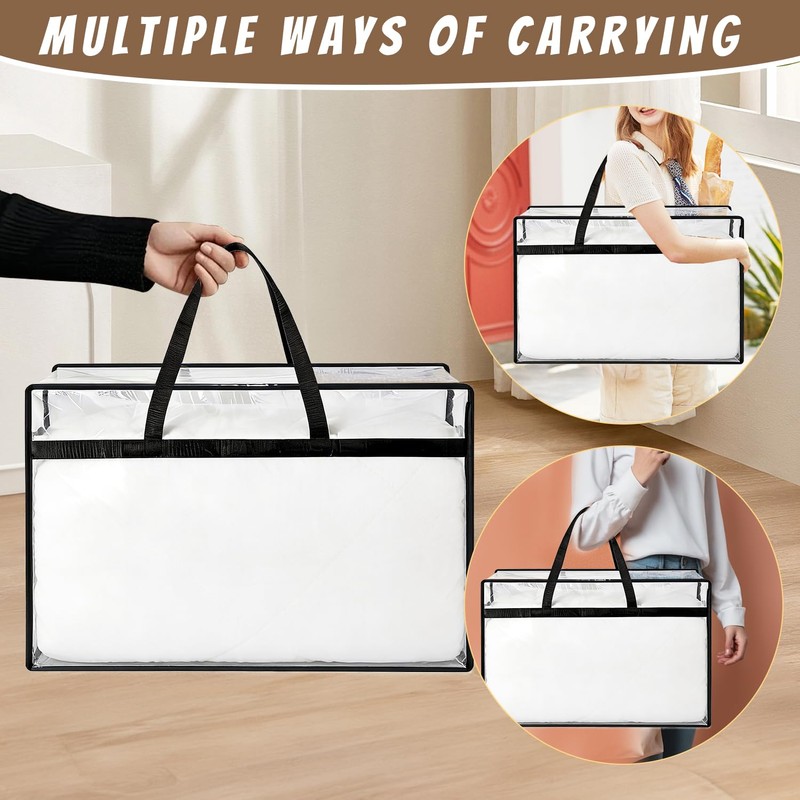 Nozefy 60L Clear Storage Bags Plastic Blanket Storage Bag Foldable