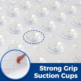 Dog Bath Mat for Tub, 15" x 27.6" Non Slip Pet Bathtub Mat, Easy to Clean Bath Tub Shower Mat, Quick Drain with 124 Strong Suction Cups and Drainage Holes (Clear)