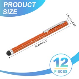 PATIKIL Stylus Pens for Touch Screens, 12 Pcs High Precision Universal Bling Stylus Crystal Metal Capacitive Pen for Touch Screen Devices Phone Tablets Laptop, Orange