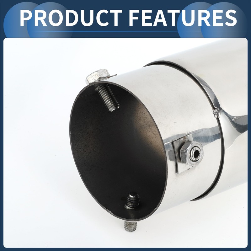 INFINAUTO Roll Edge Exhaust Tip Rear 3.1" Inlet 3.5" Outlet