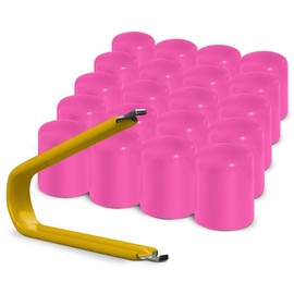 ColorLugs Vinyl Lug Nut Cover | Bubble Gum Pink | Flexible Fit Wheel Lug Nut Cap | Fits 17 mm | Pack of 25 | Includes Deluxe Extractor | Made in The USA