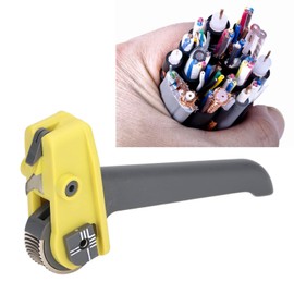 Sheath Cutter for Optical Cable, Fiber Optic Cable Cutter, Longitudinal Nylon Handle, Double Blade Carbon Steel Wire Stripper for Industry with Interchangeable Adapters