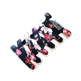 COCOLUCK Japanese Pattern, No Tie Shoelaces, Shoelace Stopper, Crepe, Winner of the Commissioner of the Tourism Agency, Souvenir Grand Prix, Shoelace Set, 46.1 inches (117 cm), Mikura Black Red