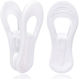 TOFIIGREM White Hanger Clips 50 Pack, Multi-Purpose Plastic Hangers Clips Perfect for Plastic Clothes Hangers, Clothes Pins Finger Clip for Skirt Pants Hangers
