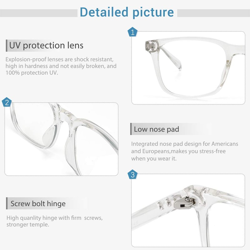 Blue Light Blocking Glasses (Transparent 8183)