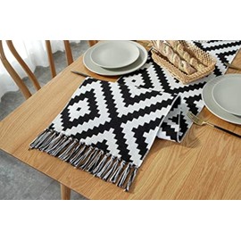 Aeici White Table Runner Long Table Runner Cotton Linen 32x200CM for Dining Room Party Holiday Decoration Kitchen Birthday Party Wedding Christmas Decor