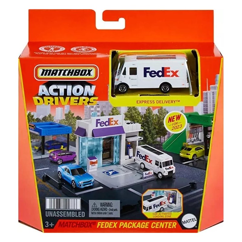 Matchbox, Mattel Fed Ex Action Drivers Playset Matchbox Mattel Hot