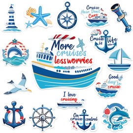 JULMELON JULMELON 16 Pcs Cruise Magnets, Ship Door Decorations, Refrigerator Magnets, Magnetic Decorations for Carnival Cruise Party