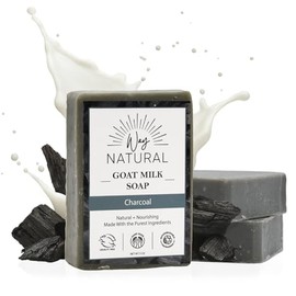 Barras de jabón de carbón, jabón de leche de cabra (3 barras de jabón para manos y cuerpo) - Suave, sin colorantes, jabón en barra de leche de cabra  