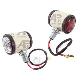 APUK 2x White Butler Side Marker Light Lamp Replacement for Fordson Dexta Nuffield 10/60 Tractor