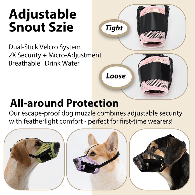 JOYPAWS Dog Muzzle, Air Mesh & Reflective Straps for Large
