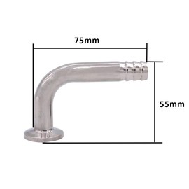 DERNORD Sanitary Hose Barb Pipe Fitting 0.75" Tri Clamp (25MM Ferrule) 90 Degree Elbow (Tube OD: 1/2"/12MM (3/4 Tri-clamp))