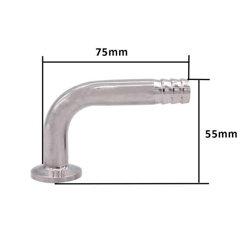 DERNORD Sanitary Hose Barb Pipe Fitting 0.75" Tri Clamp (25MM