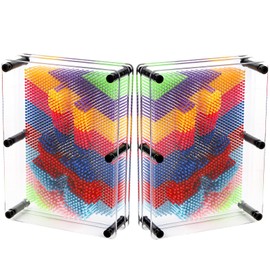 Hacaroa 2 Pack 3D Pin Art Toy, 8"x6" Plastic Pin Art Board Desk Sensory Toy, Sculpture Craft Fun Creativity for Kids, Adults, Home, Office Decoration, Multicolor