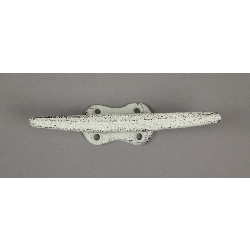Set of 4 Weathered White Cast Iron Boat Cleat Wall