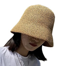 Straw Hat, Women's Hat, Spring, Summer, Hat, UV Protection, Sunburn Protection, Sea, Leisure, Beach, Foldable, Compact, Foldable, Compact Straw Hat (Off-White)