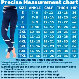 Compression Leggings for Women 20-30mmHg - Footles High Waist Compression Tights for Circulation during Pregnancy, Sports, Workout, Running - Navy, Medium - A717NV2