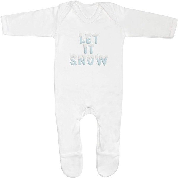 Azeeda 6-12 Month 'Let It Snow' Baby Romper Jumpsuit/Sleep Suit