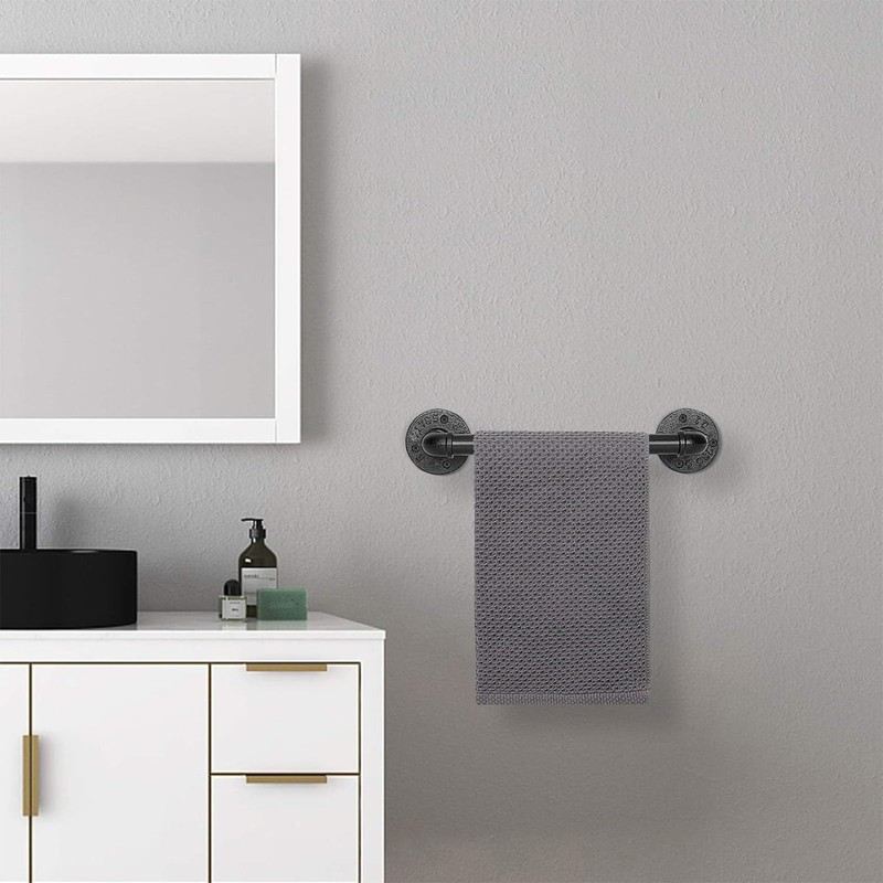 Jeasor Industrial Pipe Towel Rack Towel Bar, Heavy Duty Wall