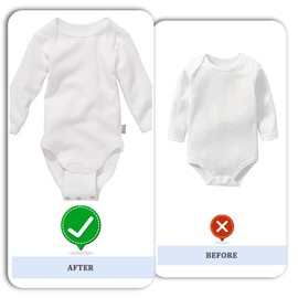 WUSJCOF Pack of 4 Baby Body Extensions, Press Stud Baby, Cotton Baby Bodysuit Extender, Adjustable Bodysuit Extender, Double Layer Fabric (Metal Buckle Diameter 9 mm)