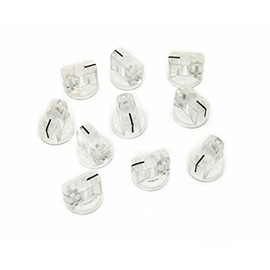 KAISH 10pcs Clear Guitar AMP Effect Pedal Knobs Pointer Knob with Set Screw Transparent