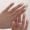 Almond False Nails - 24pcs White Pearl Press on Nails