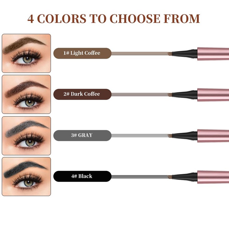 Eyebrow Pencil with 4 Tips Micro Head, Eyebrow Pencil Micro