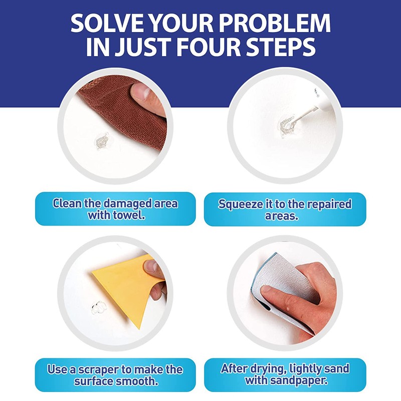 Drywall Repair Kit,2 Pack Wall Mending Agent,Wall Spackle with Scraper,