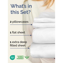 Extra Deep Twin XL Sheet Set - 4 Piece Breathable and Cooling Sheets - Hotel Luxury Bed Sheets Set - Easy Fit - Soft, Wrinkle Free and Comfy Sheets Set - Grey Striped Sheet Set with Extra Deep Pockets
